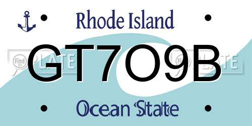 GT7O9B Rhode Island License Plate