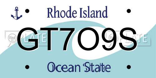 GT7O9S Rhode Island License Plate
