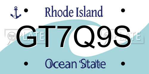 GT7Q9S Rhode Island License Plate