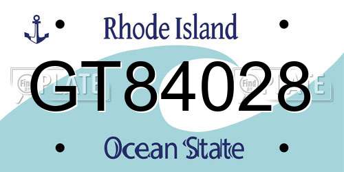 GT84028 Rhode Island License Plate