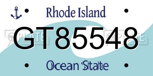 GT85548 Rhode Island License Plate