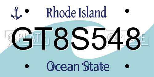 GT8S548 Rhode Island License Plate