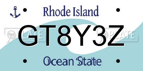 GT8Y3Z Rhode Island License Plate