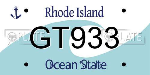 GT933 Rhode Island License Plate