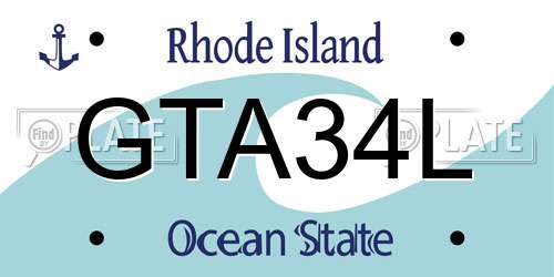 GTA34L Rhode Island License Plate