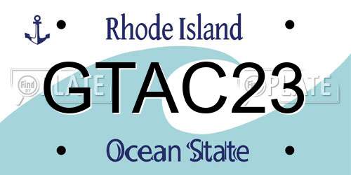 GTAC23 Rhode Island License Plate