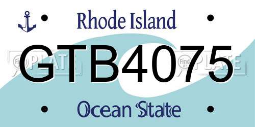 GTB4075 Rhode Island License Plate