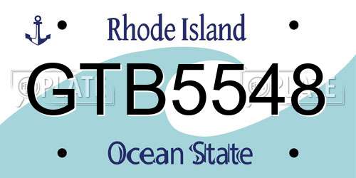 GTB5548 Rhode Island License Plate