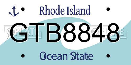 GTB8848 Rhode Island License Plate