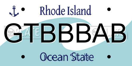 GTBBBAB Rhode Island License Plate