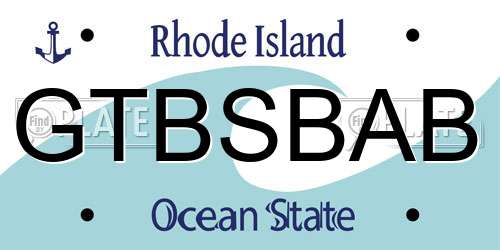 GTBSBAB Rhode Island License Plate