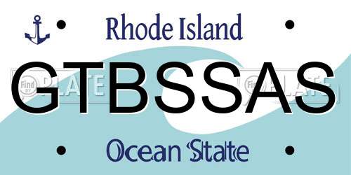 GTBSSAS Rhode Island License Plate