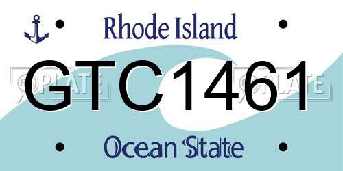 GTC1461 Rhode Island License Plate