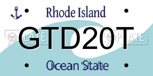 GTD20T Rhode Island License Plate