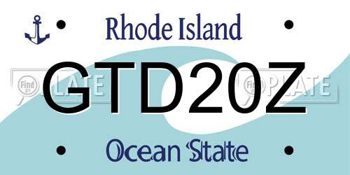GTD20Z Rhode Island License Plate