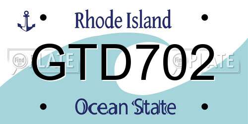 GTD702 Rhode Island License Plate