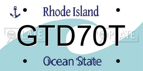 GTD70T Rhode Island License Plate