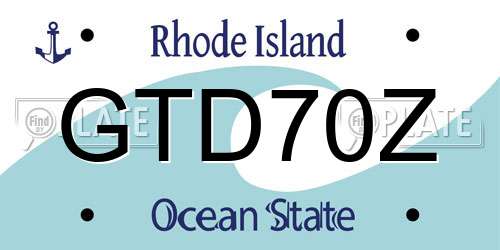 GTD70Z Rhode Island License Plate