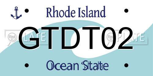 GTDT02 Rhode Island License Plate