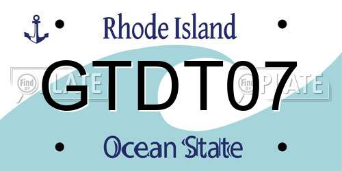 GTDT07 Rhode Island License Plate