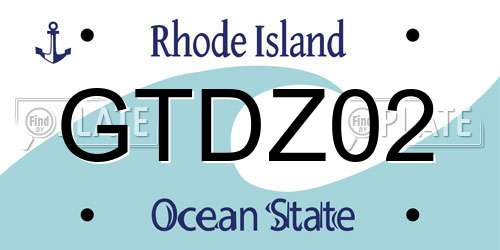 GTDZ02 Rhode Island License Plate