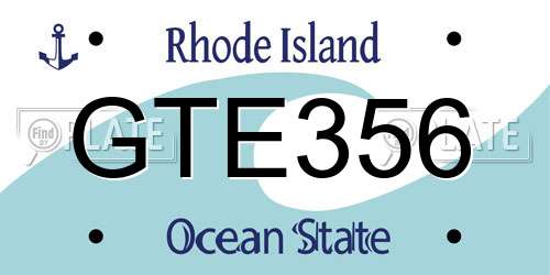 GTE356 Rhode Island License Plate