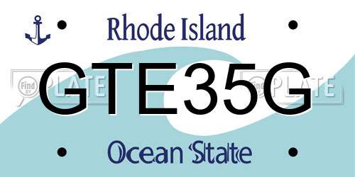 GTE35G Rhode Island License Plate