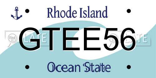 GTEE56 Rhode Island License Plate