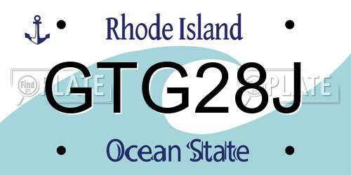 GTG28J Rhode Island License Plate