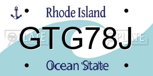 GTG78J Rhode Island License Plate