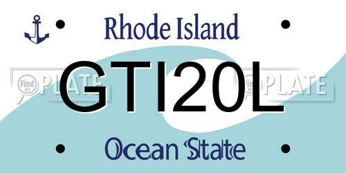 GTI20L Rhode Island License Plate