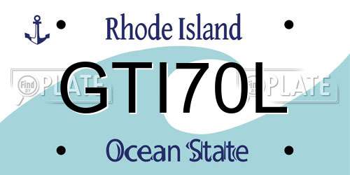 GTI70L Rhode Island License Plate