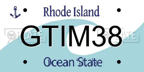 GTIM38 Rhode Island License Plate