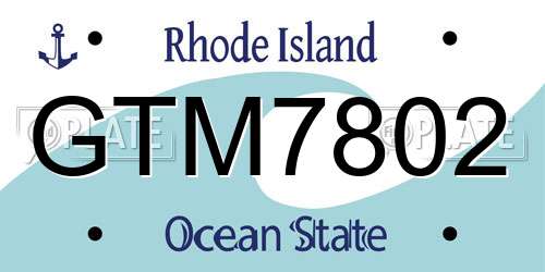 GTM7802 Rhode Island License Plate
