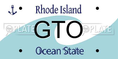 GTO Rhode Island License Plate