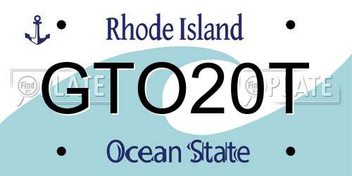 GTO20T Rhode Island License Plate