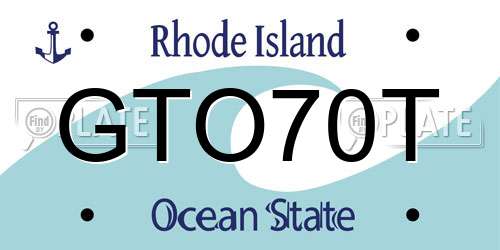 GTO70T Rhode Island License Plate