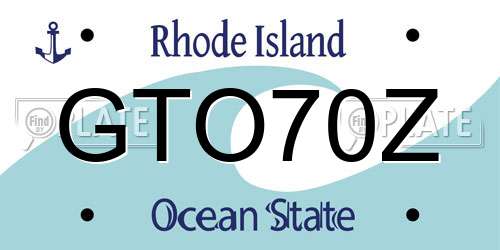 GTO70Z Rhode Island License Plate