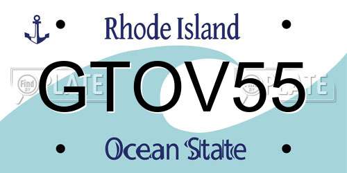 GTOV55 Rhode Island License Plate