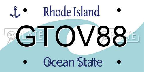 GTOV88 Rhode Island License Plate