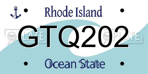 GTQ202 Rhode Island License Plate