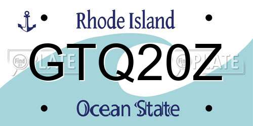 GTQ20Z Rhode Island License Plate