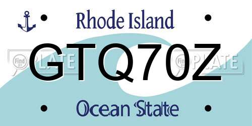 GTQ70Z Rhode Island License Plate