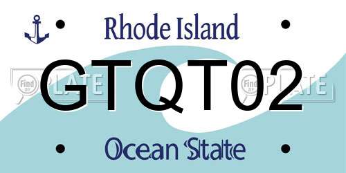 GTQT02 Rhode Island License Plate