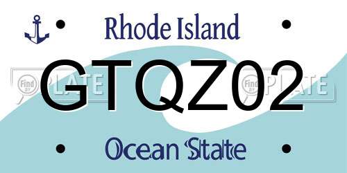 GTQZ02 Rhode Island License Plate