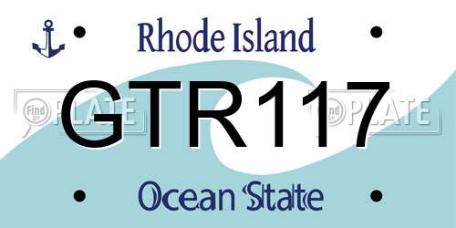 GTR117 Rhode Island License Plate
