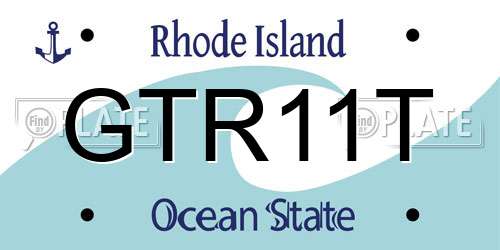 GTR11T Rhode Island License Plate