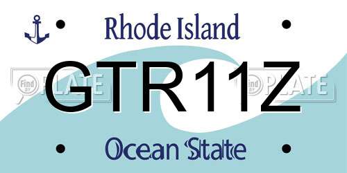 GTR11Z Rhode Island License Plate