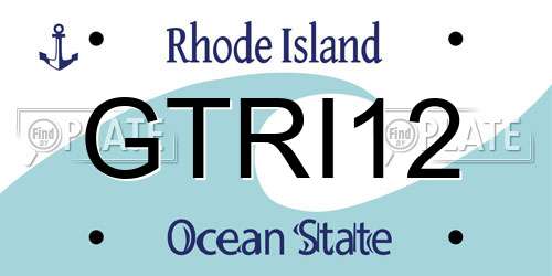 GTRI12 Rhode Island License Plate