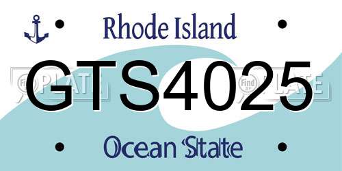 GTS4025 Rhode Island License Plate